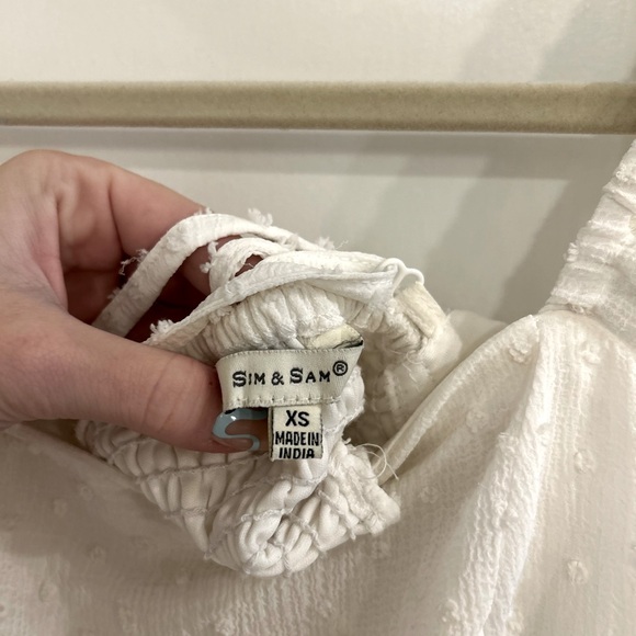 Sim & Sam White Polka Dot Crop Top - Picture 3 of 4